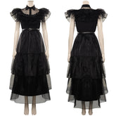 Addams Cosplay Kostüm the Dance Dress Halloween Party Ballkleid